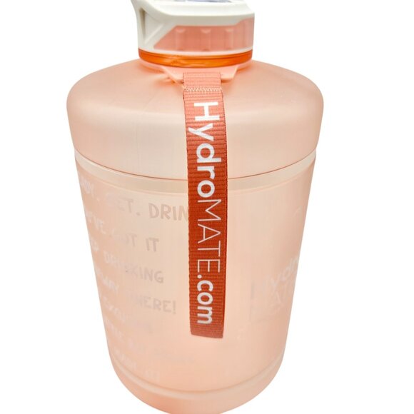 HydroMate 1 Gallon Motivational Water Bottle Straw Lid Time Marker BPA-Free - Picture 3 of 11